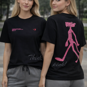 camiseta pantera rosa negra