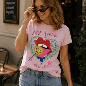 camiseta my love rosa