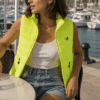 chaleco acolchado mujer amarillo
