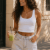 short vaquero mujer gris